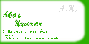 akos maurer business card